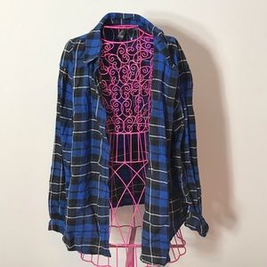 Blue Hipster Flannel